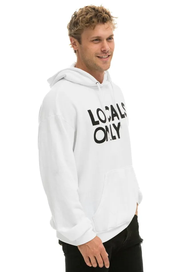 WomenMen Tops Aviator Nation LOCALS ONLY RELAXED PULLOVER HOODIE 8211 WHITE WomenMen Tops Aviator Nation LOCALS ONLY RELAXED PULLOVER HOODIE 8211 WHITE