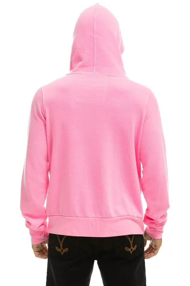 WomenMen Tops Aviator Nation LOGO LIGHT WEIGHT PULLOVER HOODIE 8211 NEON PINK