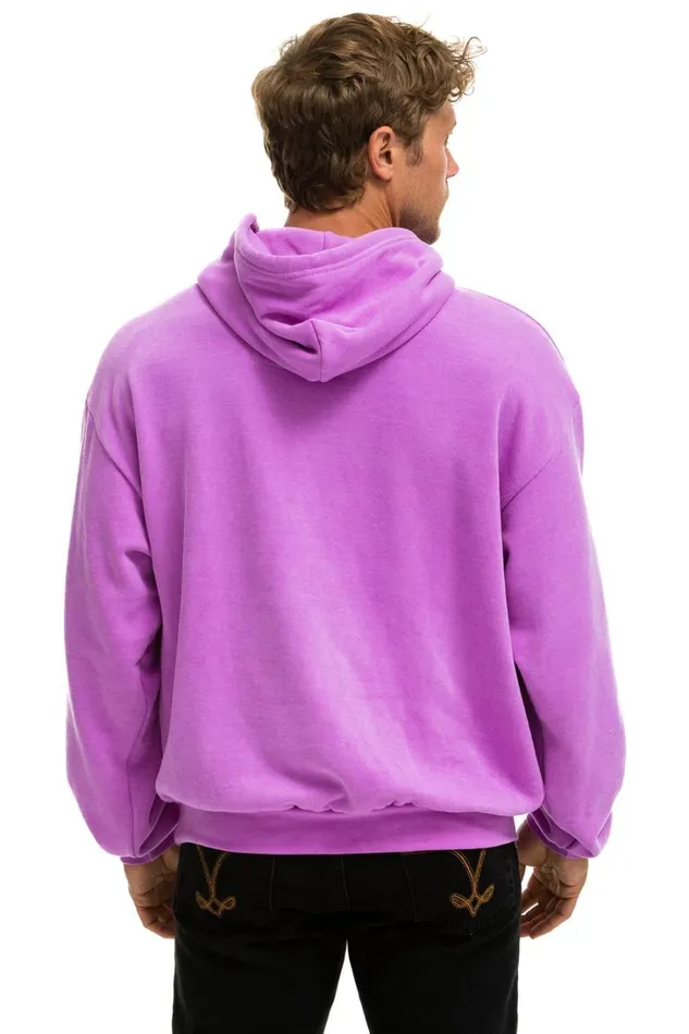 WomenMen Tops Aviator Nation LOGO PULLOVER RELAXED HOODIE 8211 NEON PURPLE WomenMen Tops Aviator Nation LOGO PULLOVER RELAXED HOODIE 8211 NEON PURPLE