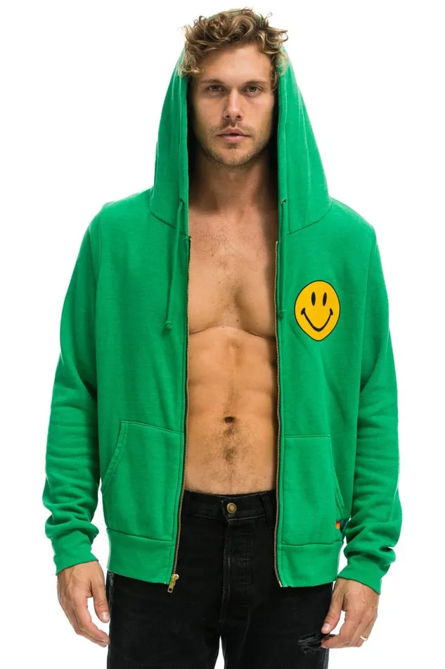 WomenMen Tops Aviator Nation SMILEY 2 HOODIE 8211 KELLY GREEN