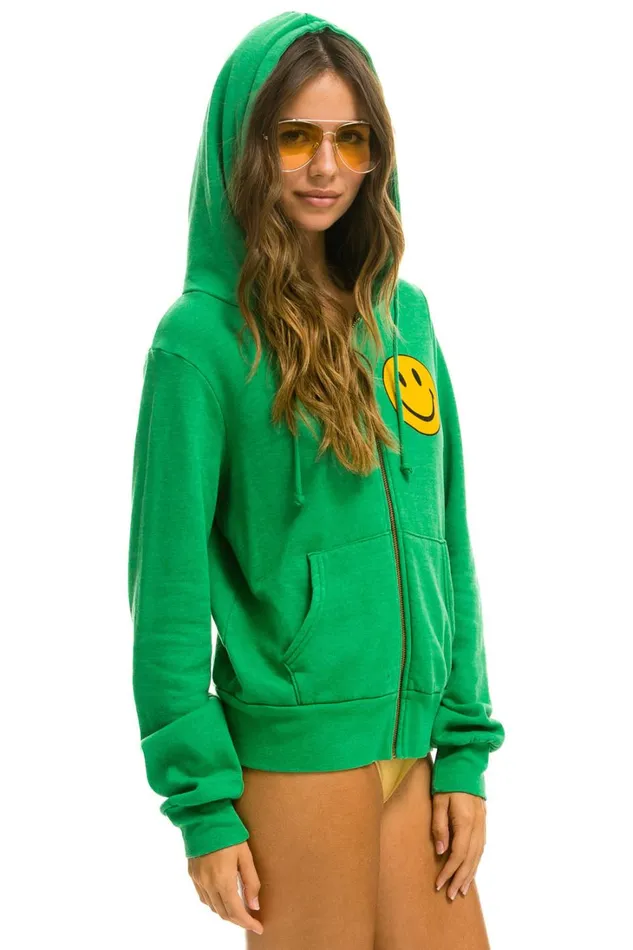 WomenMen Tops Aviator Nation SMILEY 2 HOODIE 8211 KELLY GREEN
