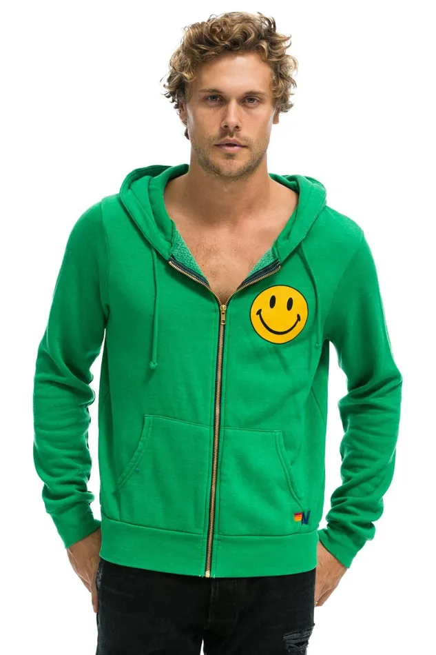 WomenMen Tops Aviator Nation SMILEY 2 HOODIE 8211 KELLY GREEN