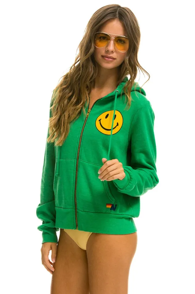 WomenMen Tops Aviator Nation SMILEY 2 HOODIE 8211 KELLY GREEN