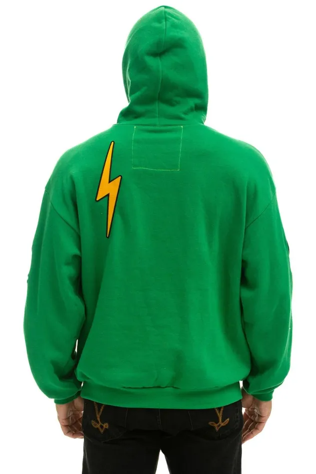 WomenMen Tops Aviator Nation VINTAGE PATCH RELAXED PULLOVER HOODIE KELLY GREEN