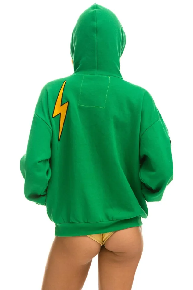 WomenMen Tops Aviator Nation VINTAGE PATCH RELAXED PULLOVER HOODIE KELLY GREEN