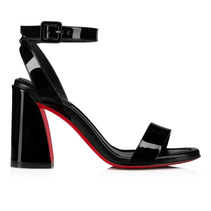 Women Miss Sabina 85 Mm Strappy Sandals 8211 Patent Calf Leather 8211 Black Christian Louboutin Sandals and Slides