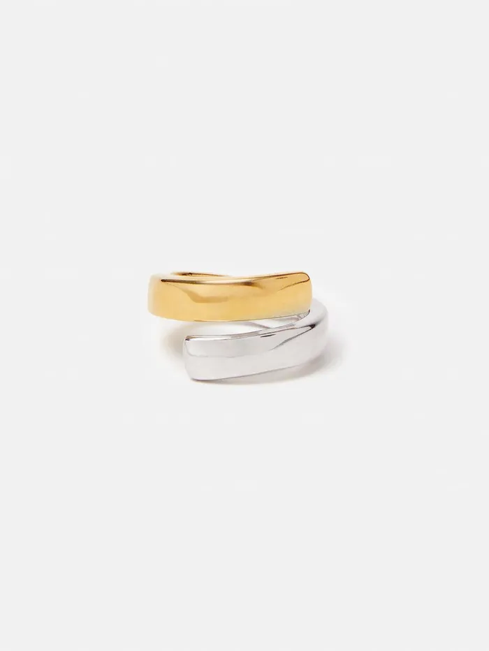 Women Mixed Metal Wrap Ring Multi Jigsaw Party