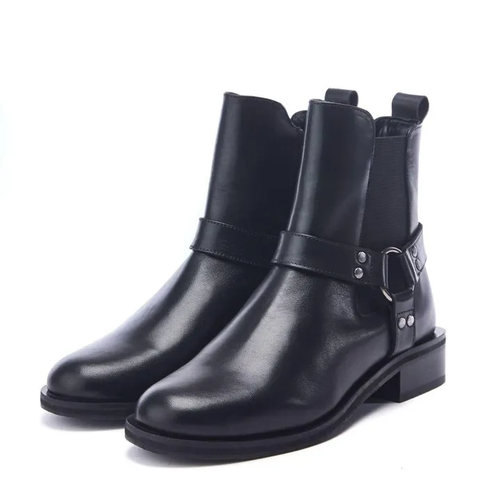 Women Moda In Pelle Black Boots Palanne Black Leather