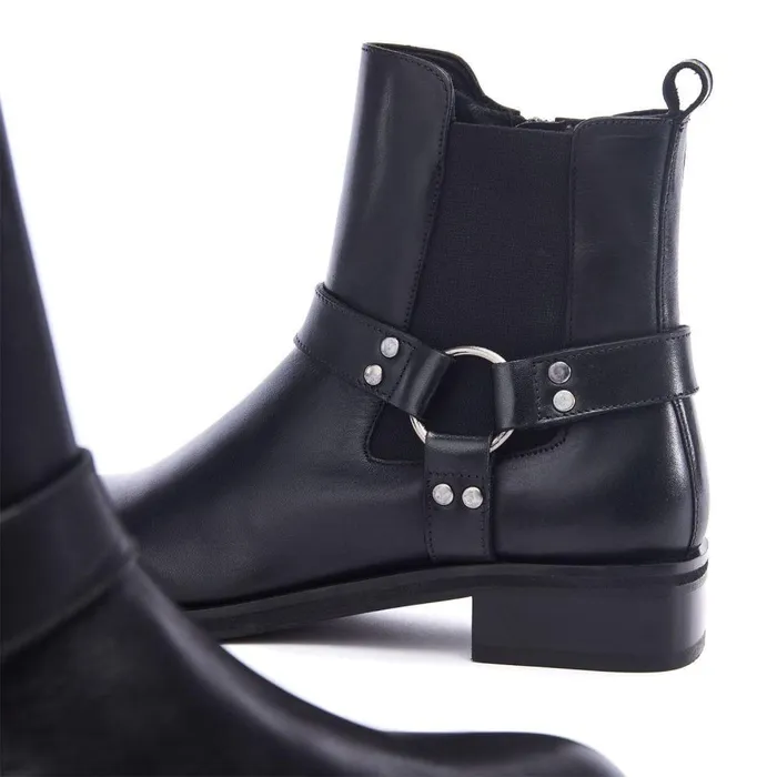 Women Moda In Pelle Black Boots Palanne Black Leather