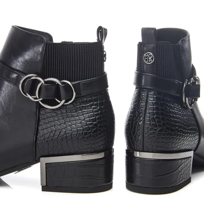 Women Moda In Pelle Black Boots Paras Black Porvair