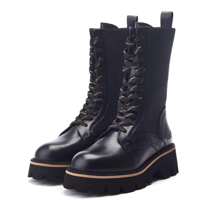 Women Moda In Pelle Black Boots Shoon Sh Ackridge Black Leather