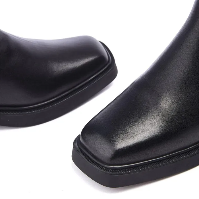 Women Moda In Pelle Black Boots Shoon Sh Palmeras Black Leather