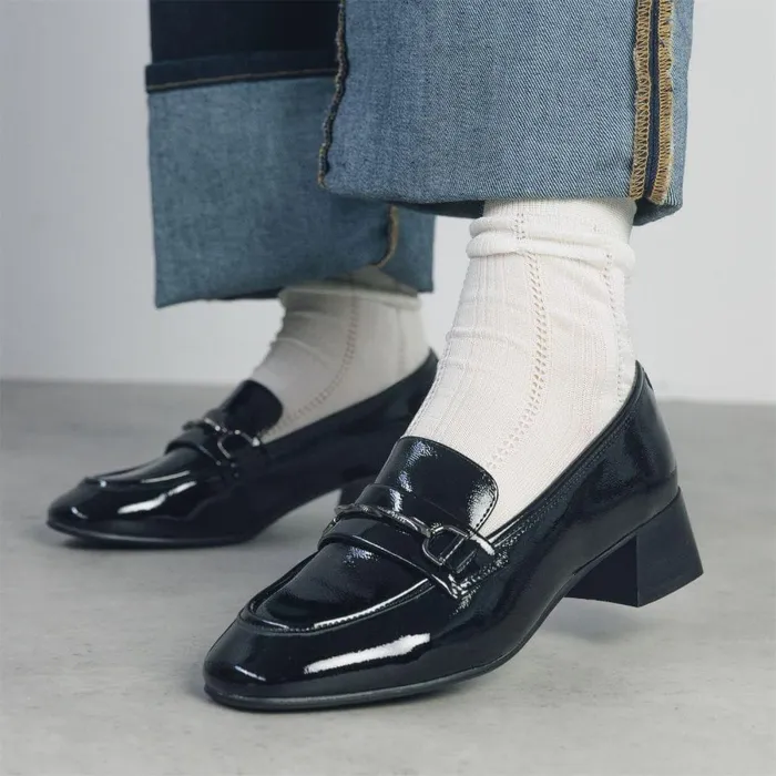 Women Moda In Pelle Brogues And Loafers Coutance Black Patent Leather