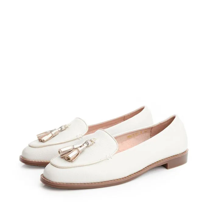 Women Moda In Pelle Brogues And Loafers Emmarose W Off White Leather