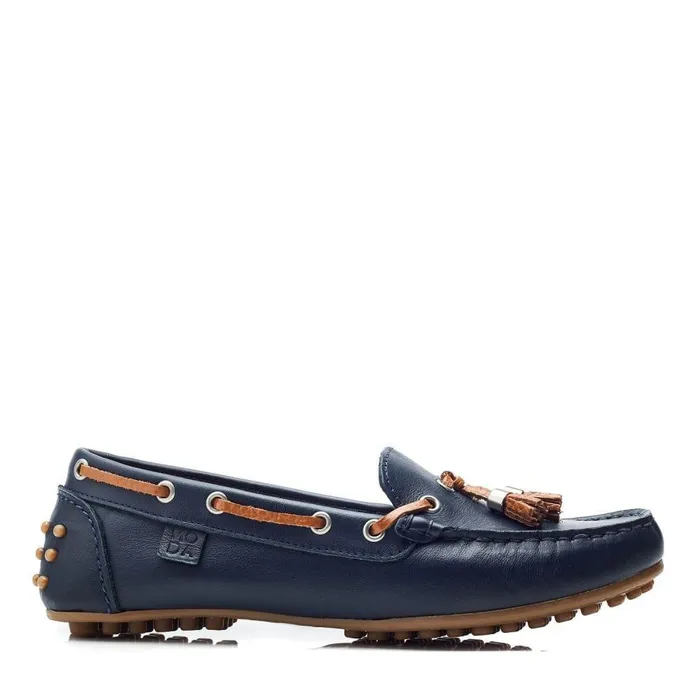 Women Moda In Pelle Casual Shoes Arienna Navy Leather