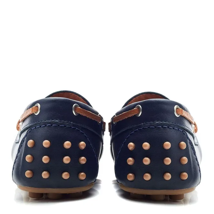Women Moda In Pelle Casual Shoes Arienna Navy Leather