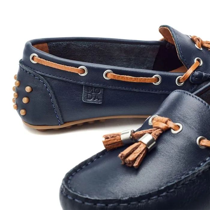 Women Moda In Pelle Casual Shoes Arienna Navy Leather