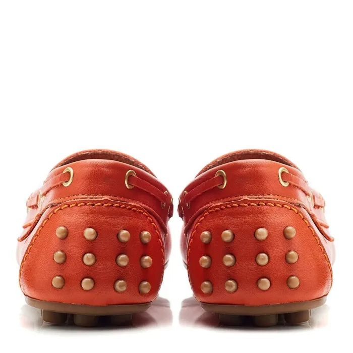 Women Moda In Pelle Casual Shoes Arienna Orange Leather