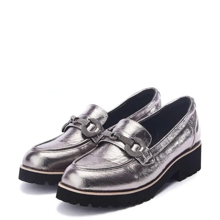 Women Moda In Pelle Casual Shoes Elizza Pewter Porvair