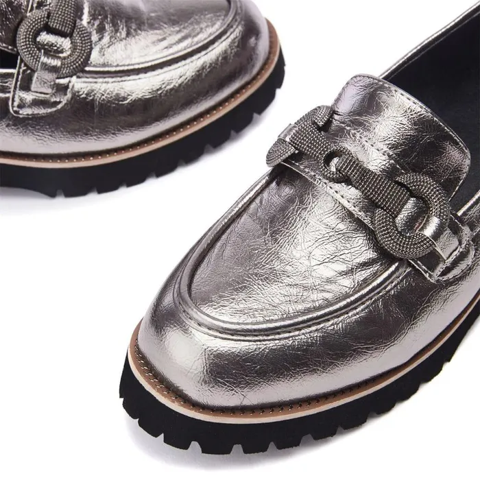 Women Moda In Pelle Casual Shoes Elizza Pewter Porvair