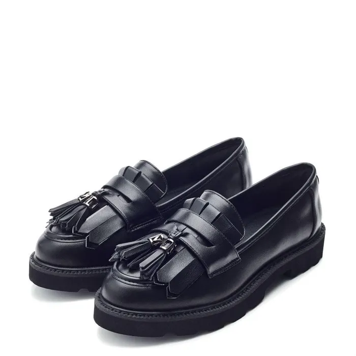 Women Moda In Pelle Casual Shoes Fleeche Black Porvair