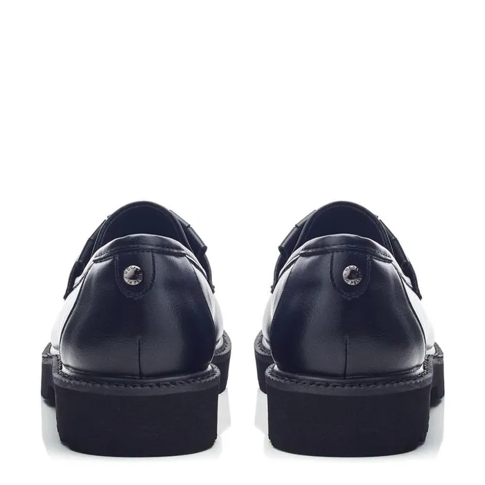 Women Moda In Pelle Casual Shoes Fleeche Black Porvair