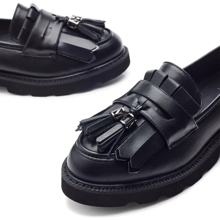 Women Moda In Pelle Casual Shoes Fleeche Black Porvair