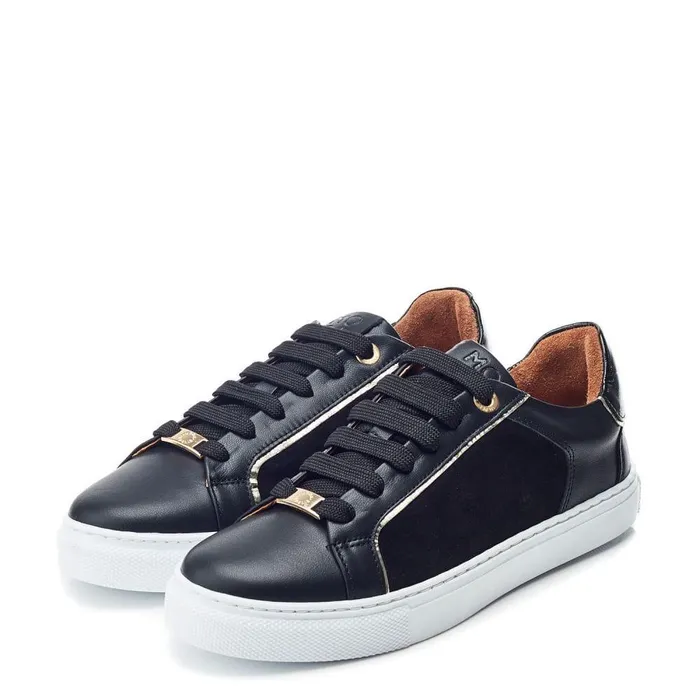 Women Moda In Pelle Casual Trainers Ales Black Leather