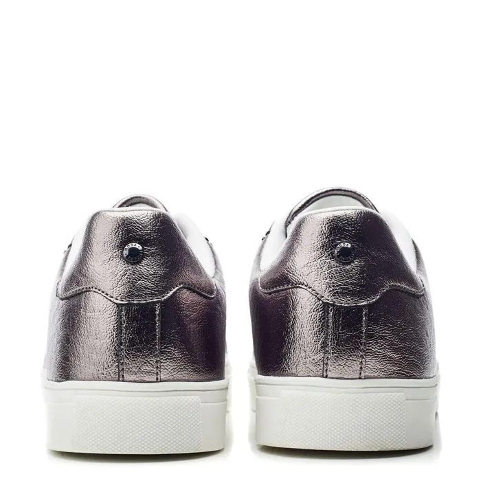 Women Moda In Pelle Casual Trainers Amaya Pewter Porvair