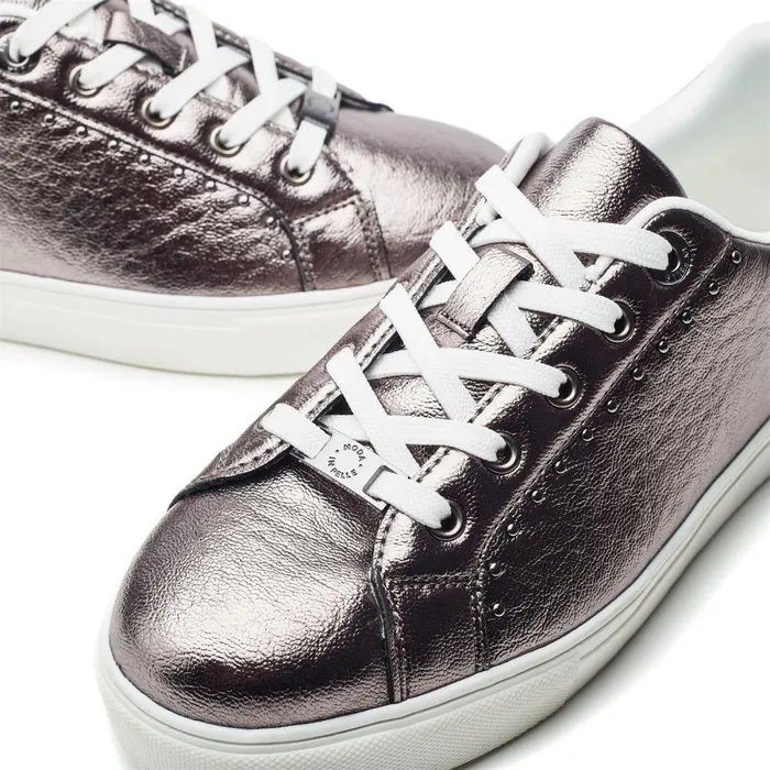 Women Moda In Pelle Casual Trainers Amaya Pewter Porvair