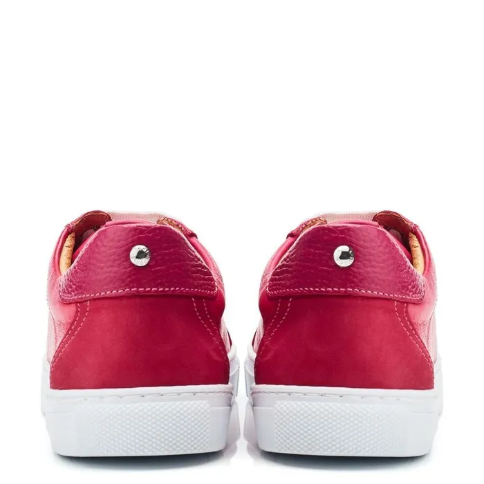 Women Moda In Pelle Casual Trainers Braidie Raspberry Leather