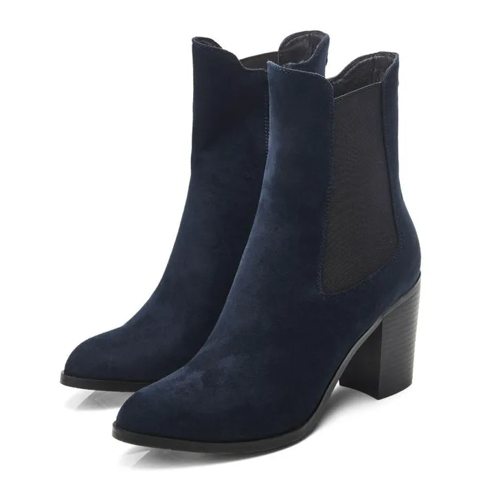 Women Moda In Pelle Chelsea Boots Briee Navy Alcantara