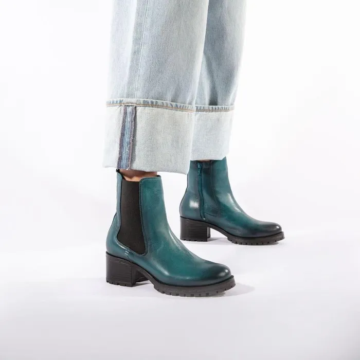Women Moda In Pelle Chelsea Boots Brooklea Teal Leather