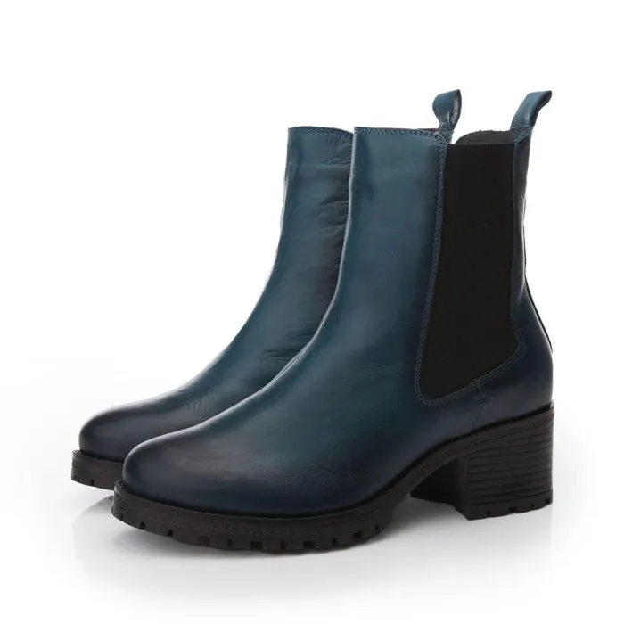 Women Moda In Pelle Chelsea Boots Brooklea Teal Leather