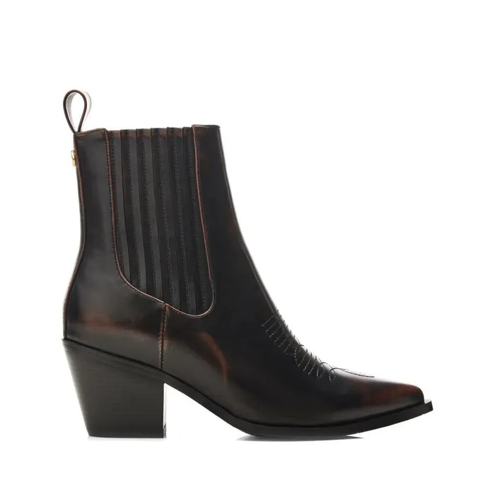 Women Moda In Pelle Chelsea Boots Nyrra Dark Brown Porvair