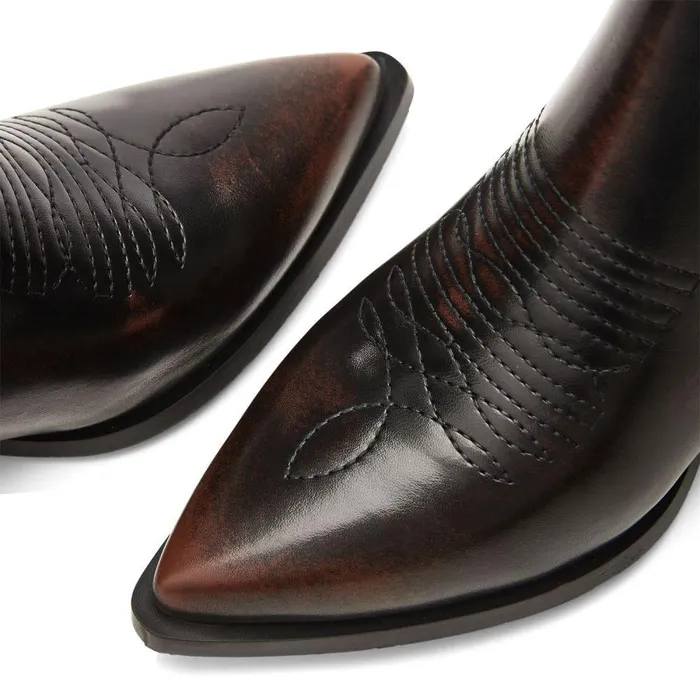Women Moda In Pelle Chelsea Boots Nyrra Dark Brown Porvair