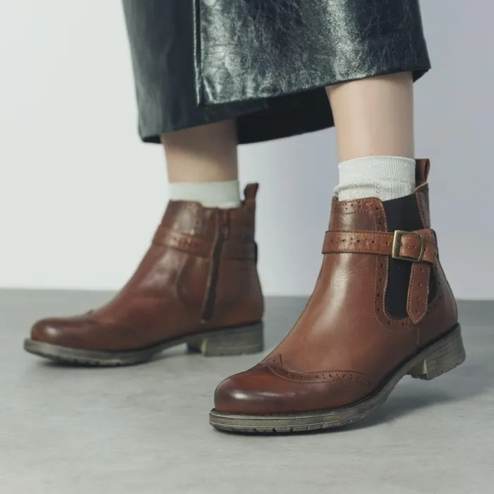 Women Moda In Pelle Chelsea Boots Orset Tan Leather