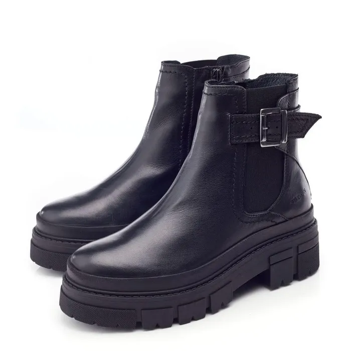 Women Moda In Pelle Chelsea Boots Shoon Sh Oller Black Leather