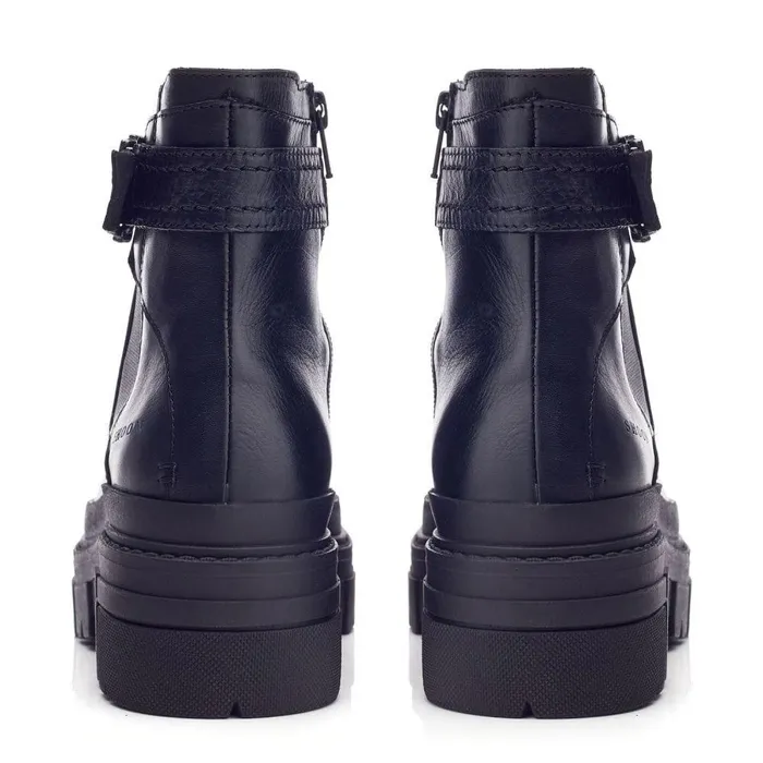 Women Moda In Pelle Chelsea Boots Shoon Sh Oller Black Leather