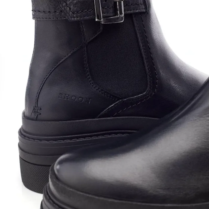 Women Moda In Pelle Chelsea Boots Shoon Sh Oller Black Leather
