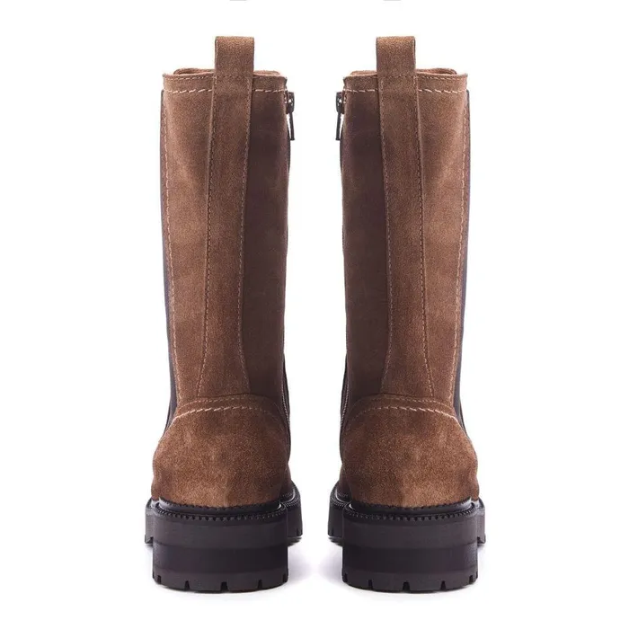 Women Moda In Pelle Chelsea Boots Shoon Sh Olmeto Tan Suede