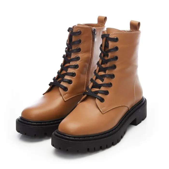 Women Moda In Pelle Chunky Boots Bsoleful BLucky Tan Leather