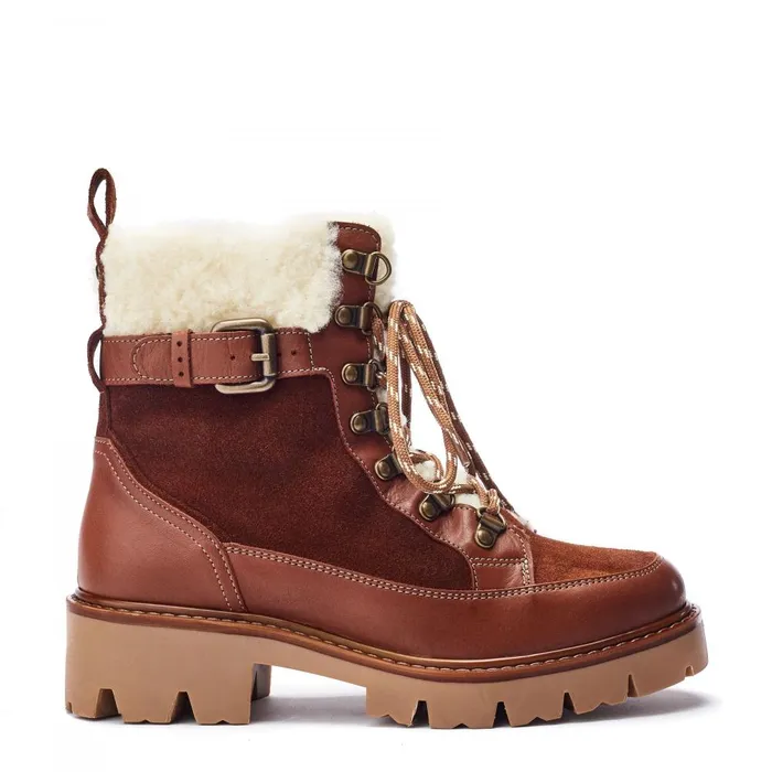 Women Moda In Pelle Chunky Boots Ottavia Tan Leather