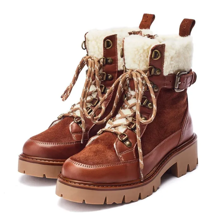 Women Moda In Pelle Chunky Boots Ottavia Tan Leather