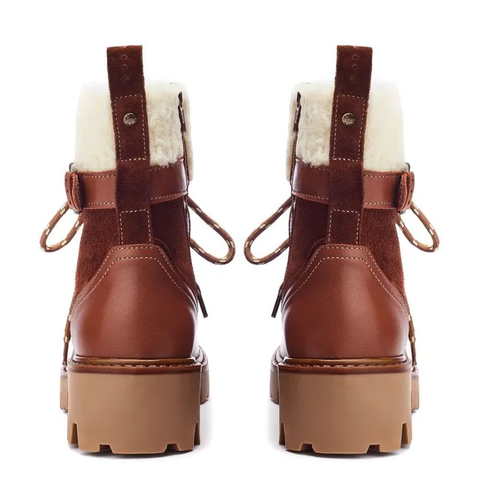 Women Moda In Pelle Chunky Boots Ottavia Tan Leather