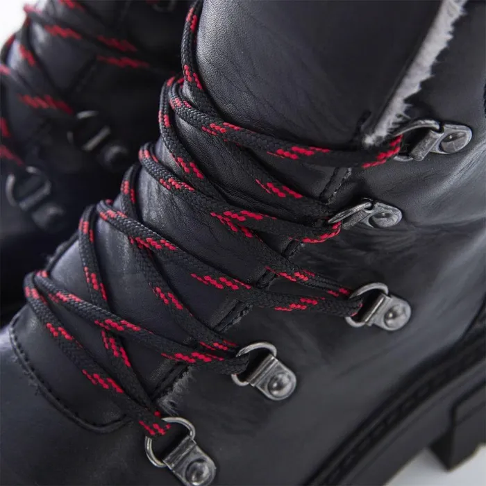 Women Moda In Pelle Chunky Boots Shoon Sh Iceberg Black Leather