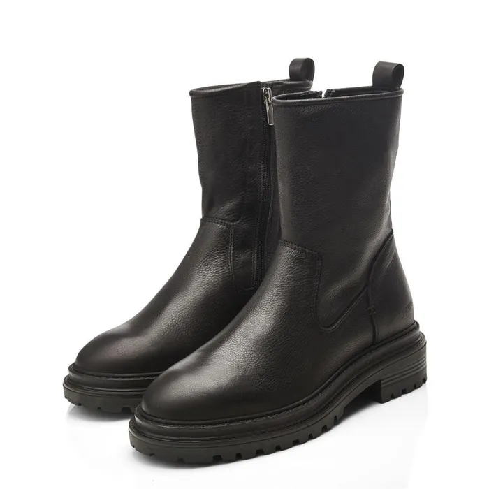 Women Moda In Pelle Chunky Boots Shoon Sh Santanyi Black Leather