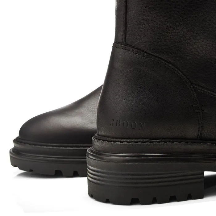 Women Moda In Pelle Chunky Boots Shoon Sh Santanyi Black Leather