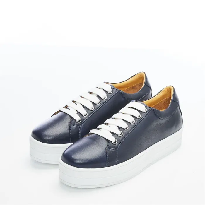 Women Moda In Pelle Chunky Trainers Bsoleful BKendall Navy Leather