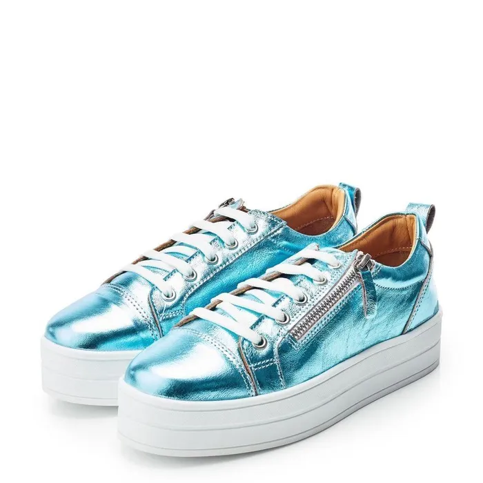 Women Moda In Pelle Chunky Trainers Bsoleful BMista Turquoise Leather